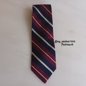 *𝓥𝓲𝓷𝓽𝓪𝓰𝓮 𝐎𝐋𝐃 𝐍𝐀𝐕𝐘 Striped Tie Blue/Maroon/White